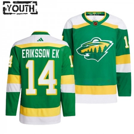Dresovi Minnesota Wild Joel Eriksson EK 14 Adidas 2022-23 Reverse Retro 2.0 Zelena Authentic - Dječji Dresovi Minnesota Wild Joel Eriksson EK 14 Adidas 2022-23 Reverse Retro 2.0 Zelena Authentic - Dječji